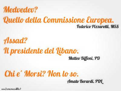 I nostri politici ed i fondamentali (precari) in politica estera