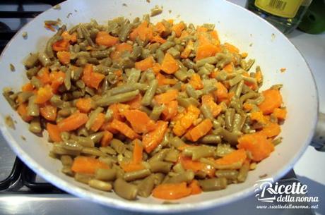 arrosto vitello fagiolini carote