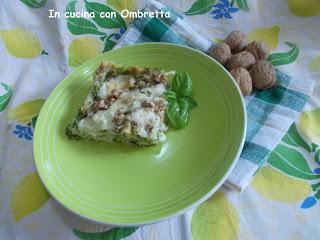 Lasagne con noci e zucchine