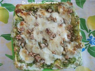 Lasagne con noci e zucchine