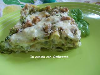 Lasagne con noci e zucchine