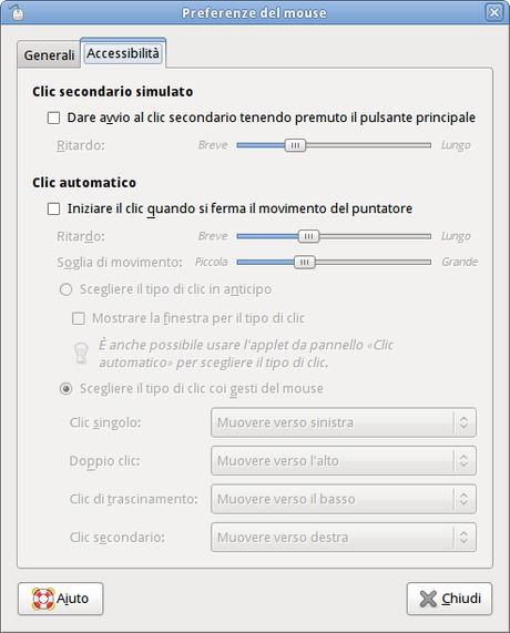 Guida a Mousetweaks applet per il pannello per migliorare l'usabilità del mouse sul desktop GNOME.