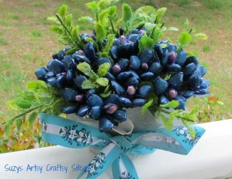 vintage bouquet blue made from seeds