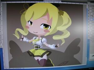 illustrazione eseguita con tecnica digitale, chibi Mami, Madoka magica