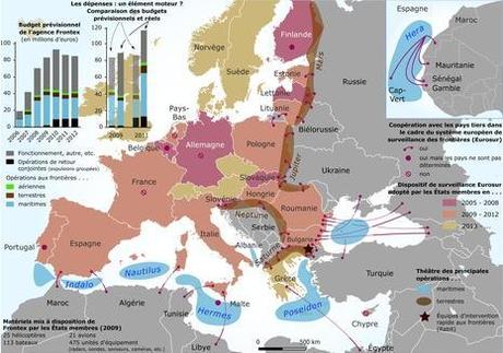 Aree di intervento dell'Agenzia europea per la gestione delle frontiere, FRONTEX - Fonte: Commissione europea