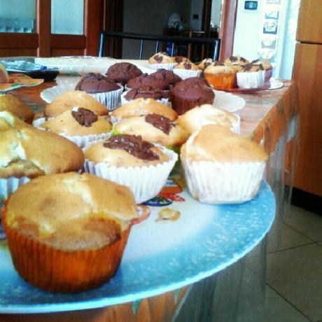 I miei muffin. Muffin con gocce di cioccolato, al cacao e con marmellata