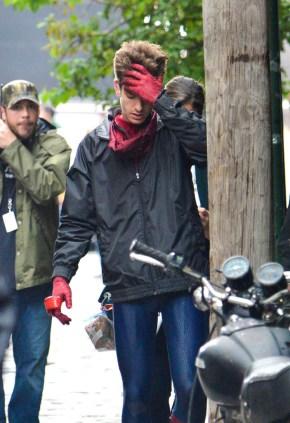 Giamatti e Garfield sul set di The Amazing Spider-Man 2