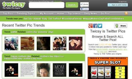Twicsy - motore di ricerca per immagini e video su Twitter