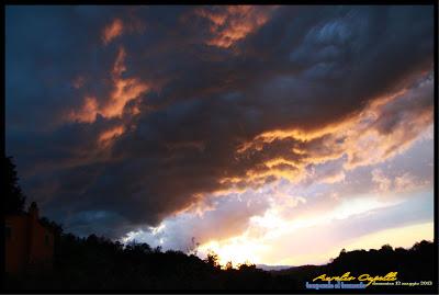 temporale al tramonto
