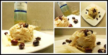 TAGLIATELLE IN CREMA DI NOCI ED OLIVE TAGGIASCHE