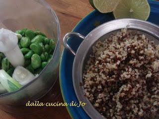 Quinoa e fave in insalata