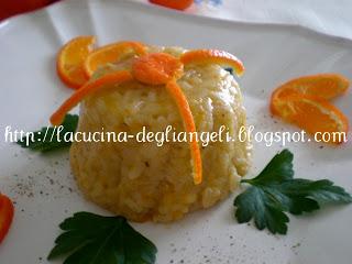 Risotto con gamberi e mandarini