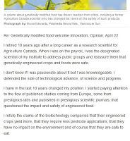 La confessione di un ex produttore di OGM