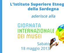 Nuoro:programma Giornata Internazionale dei Musei, programma sabato 18 maggio 