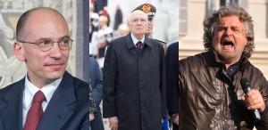 Le dichiarazioni di Giorgio Napolitano e Beppe Grillo sul Governo Letta