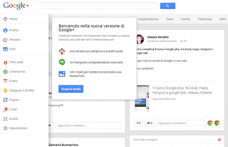 google plus nuova interfaccia