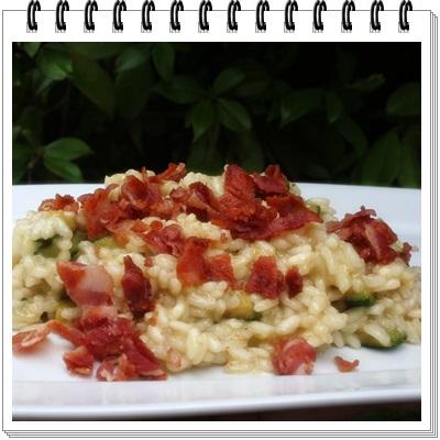 Risotto alle zucchine con  bacon croccante