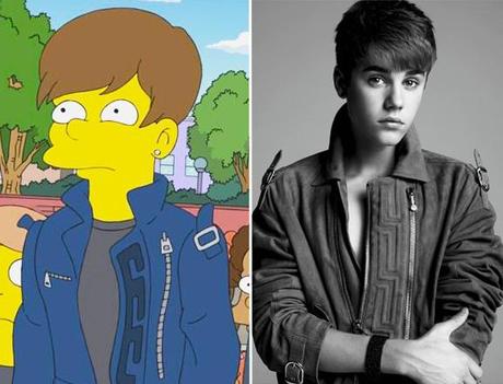 themusik justin bieber simpsons cartoon bart lisa homer marge maggie Justin Bieber si tinge di giallo e diventa un Simpson