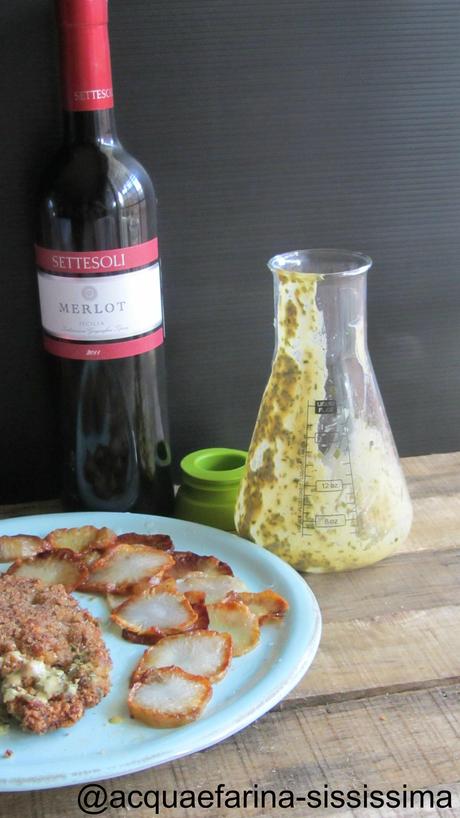 pollo alle nocciole con chips di topinambur