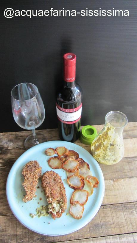 pollo alle nocciole con chips di topinambur