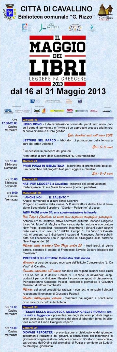 29 Maggio 2013 – “New Page under 20, una sperimentazione letteraria” – Casina Vernazza a Cavallino (LE)