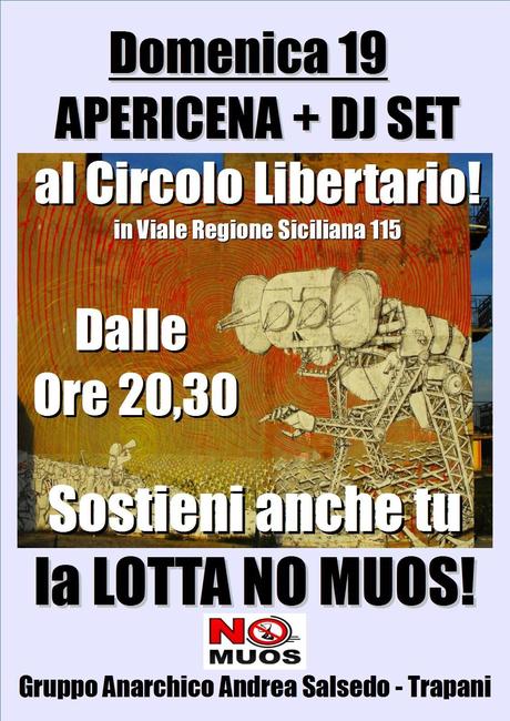 Serata No Muos al Circolo Libertario di Trapani