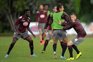 Lite Cerci-Masiello durante l'allenamento del Torino