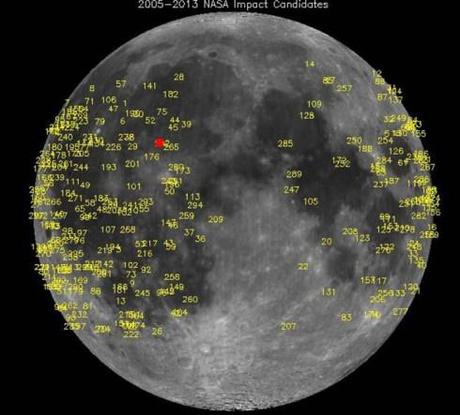 Urti registrati sulla Luna tra il 2005 e il 2013