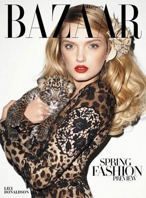 Lily Donaldson photographed in Dolce & Gabbana su Harper's Bazaar US