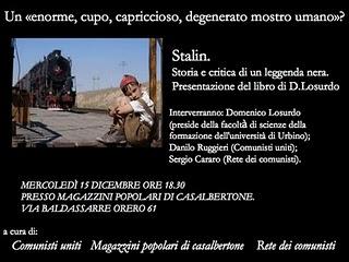 Mercoledì 15 dicembre Losurdo discute il libro su Stalin a Roma