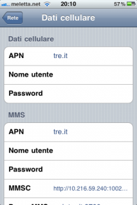 iPhone: aggiornamento per l’operatore 3 ITA