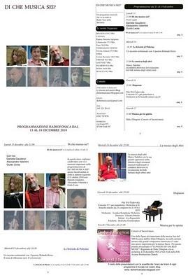 Di che musica sei? Programazione musicale dal 13 al 18 dicembre 2010