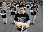 Foto giorno dicembre 2010 carcasse mano protestare contro trattamento degli animali