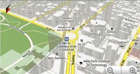 newmaps 500x266 Google Maps 5 per Android: video tour di Manhattan in 3D