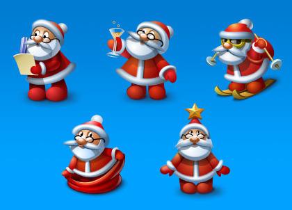 santa icons Christmas Design Resources: Santa Claus