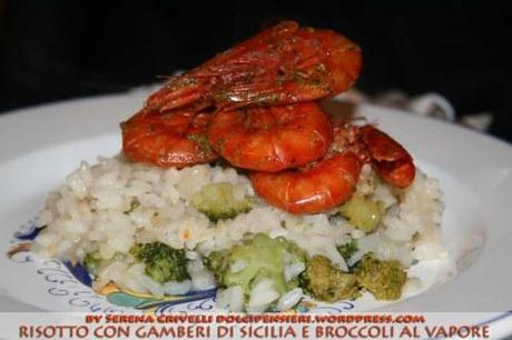 RISOTTO CON GAMBERI DI SICILIA E BROCCOLI di Dolcipensieri