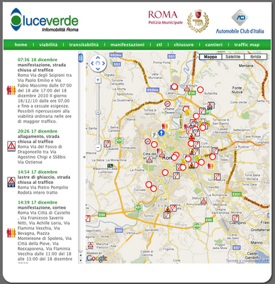 Roma: il traffico in tempo reale
