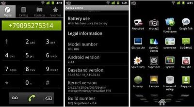 Android 2.3.1 Gingerbread per HTC HD2