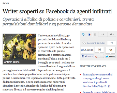 Lotta ai writers. Cosa ci vuole, almeno, a copiare? E poi metà del lavoro l'abbiamo fatto già noi, si tratta solo di presentarsi a casa loro e acciuffarli