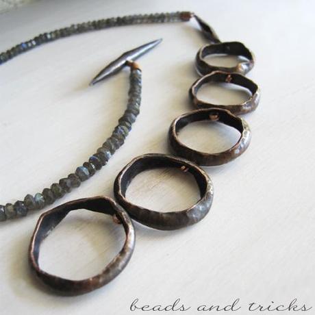 Collana in labradorite e rame