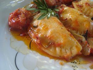 Ravioli con pesce spada alla ghiotta.