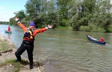BCU open canoe on Ticino River