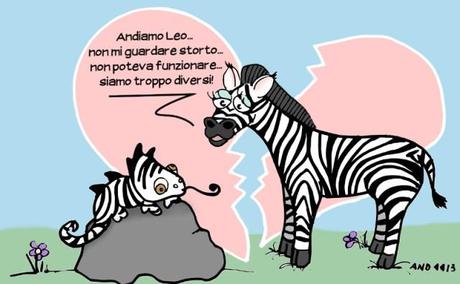 una zebra dice ad un camaleonte zebrato 