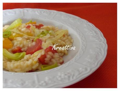 Risotto porri e peperoni