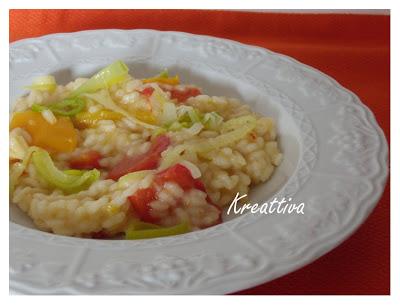 Risotto porri e peperoni