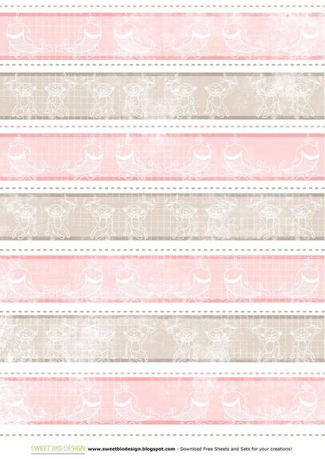 Set di Carte Sweet Baby Boy & Sweet Baby Girl - Scrapbooking paper set Sweet Baby Boy & Sweet Baby Girl