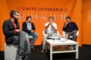 Da sin: il giornalista Matteo Bordone con Marco, Riccardo e Dario Cassini