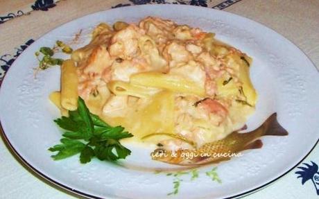 paccheri,gragnano,morbido,fresco,pasta,salmone,formaggio,squacquerone