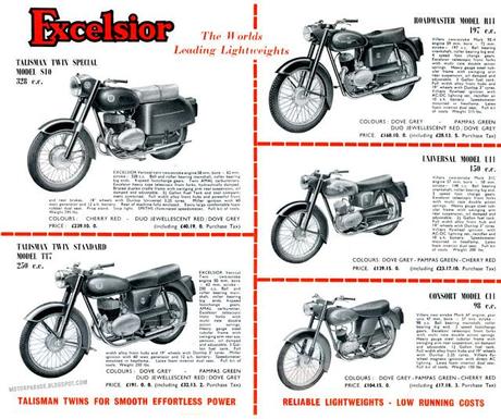 Vintage Brochures: Excelsior Range 1961 (UK)