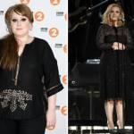 Adele, a sinistra nel 2008 e a destra nel 2012. La cantante ha perso un bel po' di chili